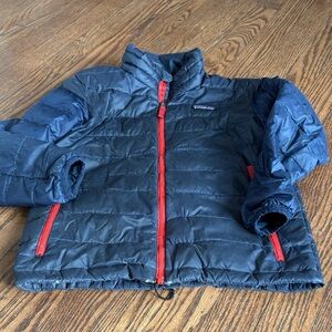 Patagonia Kids Puffer Jacket in Navy and Red